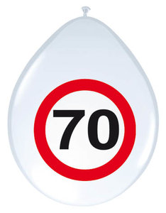 Ballonnen  30cm Verkeersbord 70 /8