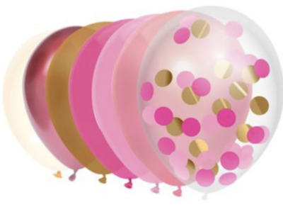 Ballonnen mix Princess Pink 30cm 6st