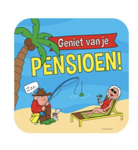 Huldeschild - Pensioen cartoon