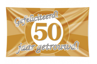 XXL Gevel vlag - 50 jaar getrouwd