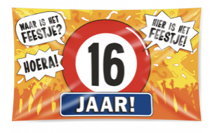 XXL Gevel vlag - 16 jaar