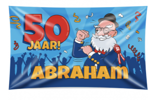 XXL Gevel vlag - Abraham cartoon