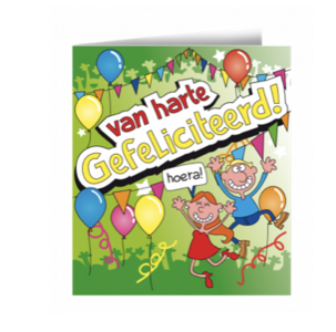 Wenskaarten - Van harte gefeliciteerd cartoon