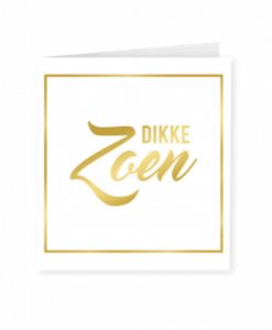 Goud/Wit wenskaart - Dikke zoen