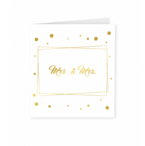 Goud/Wit wenskaart - Mrs & Mrs