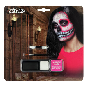 Make-up kit Neon skull (vetschmink, applicator en spons)