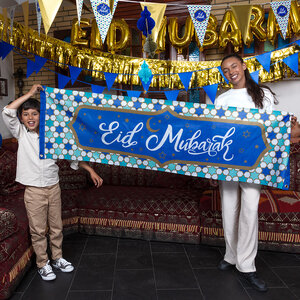 St. Polyester banner 'Eid Mubarak' (50 x 180 cm)