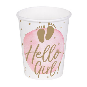 Set 10 Paper cups 'Hello Girl!' (21 cl)