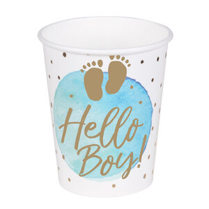 Set 10 Paper cups 'Hello Boy!' (21 cl)