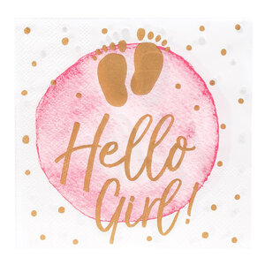 Set 20 Paper napkins 'Hello Girl!' (33 x 33 cm)