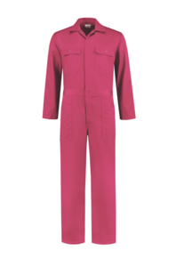 Kinderoverall polyester/katoen fuchsia