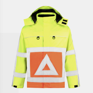 Parka verkeersregelaar 100% polyester geel-oranje maat 3XL