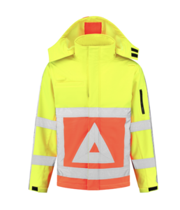 Verkeersregelaarsjas softshell 100% polyester geel-oranje 3XL