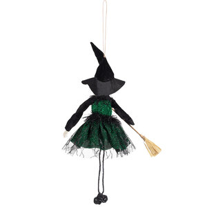 Hangdecoratie Little witch 3 kleuren ass. (15 cm)