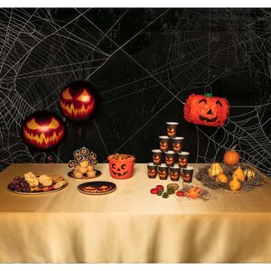 Set 10 papieren Bekertjes Creepy Pumpkin (25 cl)