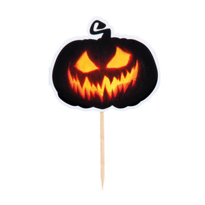 Set 12 Cocktailprikkers Creepy Pumpkin (12 cm)