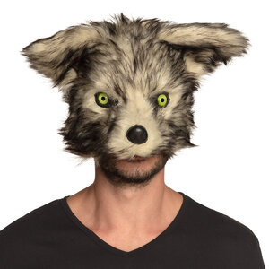 Pluchen halfmasker Wolf