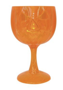 Wijnglas pompoen 18 cm oranje