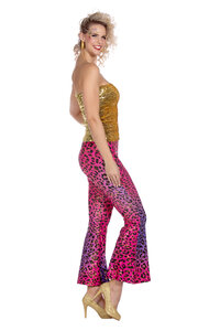 Hippiebroek panter sparkle paars/roze (V), broek