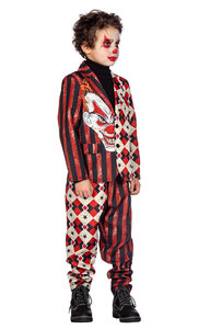 Pak Halloween clown , broek/jas/stropdas