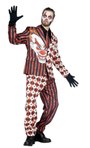 Pak Halloween clown , broek/jas/stropdas