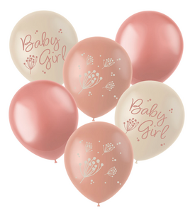 Latexballonnen - Blooming Baby Girl - 33 cm - 6 stuks