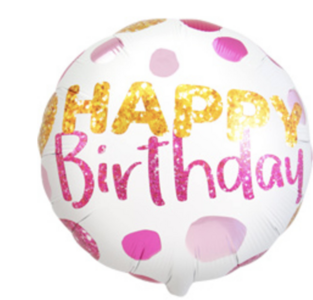 Folieballon 'Happy Birthday!' Stippen - 45cm